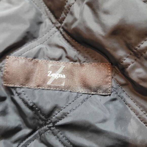 Ermenegildo Zegna Men's Large Trench Coat Black Nylon Jacket Long Blazer - Picture 4 of 16